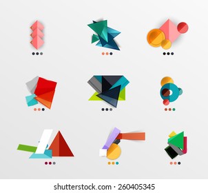 Blank abstract geometric layouts, business or web design presentation box