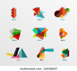 Blank abstract geometric layouts, business or web design presentation box