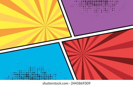 Blank abstract pop art comic background design