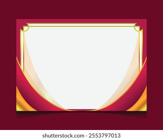 Blank abstract red and gold certificate template paper design
