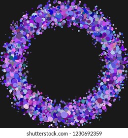 Blank abstract scattered confetti ring background template - vector illustration