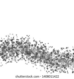 Blank abstract wavy sprinkled confetti circle background - vector graphic