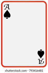 A blank Ace of Spades playing card over a white background