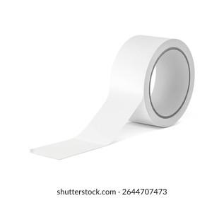 Modelo de rolo de fita adesiva em branco. Ilustração vetorial isolada sobre fundo branco. Fácil de usar para a apresentação do seu produto, ideia, design. EPS10