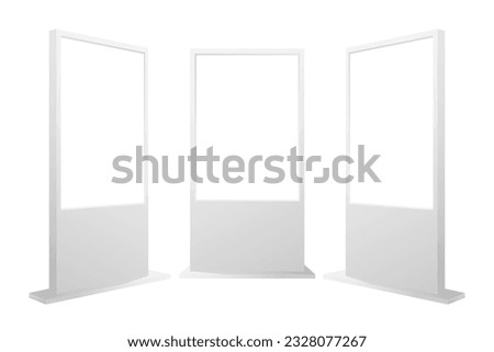 Blank advertisement banner lightbox. Vertical street poster billboard mockup in different position. Here can be your advertising. Vector illustration.