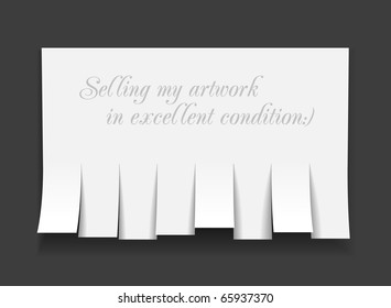 Blank advertisement with cut slips