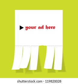 Blank advertisement with cut slips - illustration