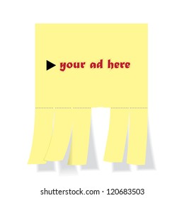 Blank advertisement with cut slips - illustration