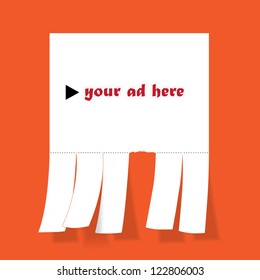 Blank advertisement with cut slips - illustration