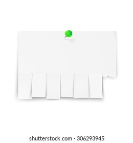 Blank advertisement with cut slips. Vector.t isolated on white background. Vector illustration.