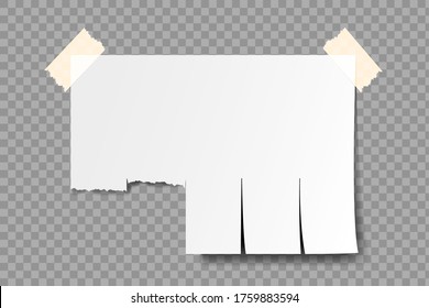 Blank advertisement notice on tear paper. Template isolated on a transparent background.