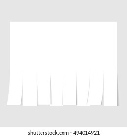 Blank advertisement template with cut slips. Vector illustration
