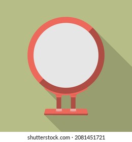 Blank advertising billboard icon. Vector illustration with long shadow