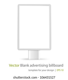 Blank advertising billboard on white background. Front view. Eps10