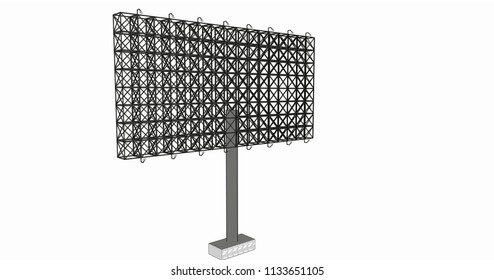 Blank advertising billboard steel structure size 16 by 32 meters about 30 meters high can be use for advertising design or send message to public or any purpose on pubic relations or PR.