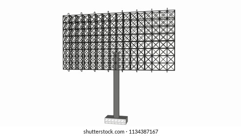 Blank advertising billboard steel structure size 16 by 32 meters about 30 meters high can be use for advertising design or send message to public or any purpose on pubic relations or PR.