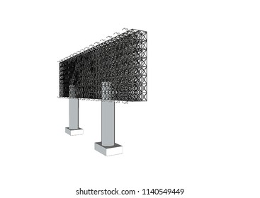 Blank advertising billboard steel structure size 16 by 64 meters about 30 meters high can be use for advertising design or send message to public or any purpose on pubic relations or PR.