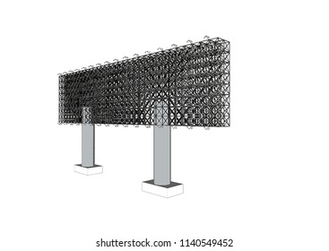 Blank advertising billboard steel structure size 16 by 64 meters about 30 meters high can be use for advertising design or send message to public or any purpose on pubic relations or PR.