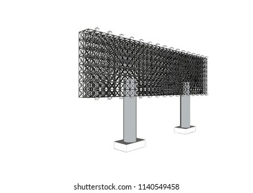 Blank advertising billboard steel structure size 16 by 64 meters about 30 meters high can be use for advertising design or send message to public or any purpose on pubic relations or PR.