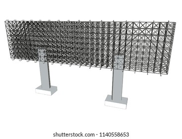 Blank advertising billboard steel structure size 16 by 64 meters about 30 meters high can be use for advertising design or send message to public or any purpose on pubic relations or PR.