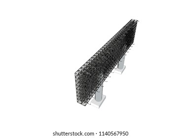 Blank advertising billboard steel structure size 16 by 64 meters about 30 meters high can be use for advertising design or send message to public or any purpose on pubic relations or PR.