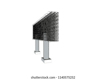 Blank advertising billboard steel structure size 16 by 64 meters about 30 meters high can be use for advertising design or send message to public or any purpose on pubic relations or PR.