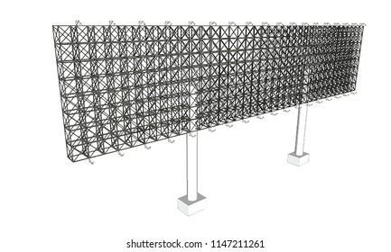 Blank advertising billboard steel structure size 16 by 68 meters about 30 meters high can be use for advertising design or send message to public or any purpose on pubic relations or PR.