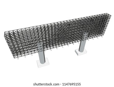 Blank advertising billboard steel structure size 16 by 64 meters about 30 meters high can be use for advertising design or send message to public or any purpose on pubic relations or PR.