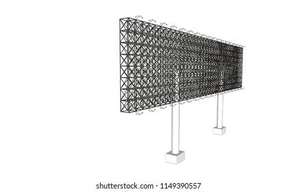 Blank advertising billboard steel structure size 16 by 68 meters about 30 meters high can be use for advertising design or send message to public or any purpose on pubic relations or PR.