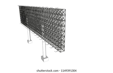 Blank advertising billboard steel structure size 16 by 68 meters about 30 meters high can be use for advertising design or send message to public or any purpose on pubic relations or PR.