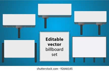 Blank advertising billboard vector set