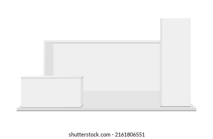 Blank Advertising Trade Show Booth Mockup, Front View. Vector Illustration