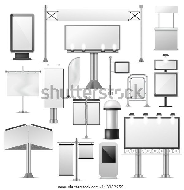 Blank Advertising Vector Advertisement Billboard Template Stock Vector Royalty Free 1139829551