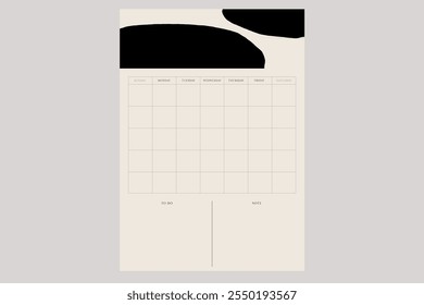 Blank Aesthetic Monthly Planner Printable