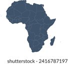 Blank Africa map vector in GCS WGS 1984