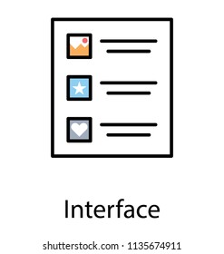 
A blank agenda list, line vector icon design 
