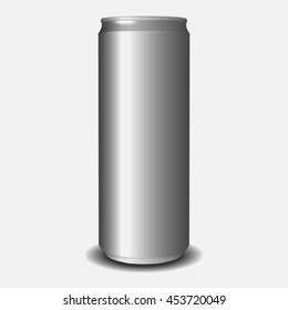 Blank aluminium can. Vector illustration.