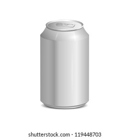 Blank aluminum can. Realistic vector illustration svg