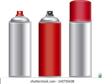 Blank aluminum spray can isolated on white background, Aerosol Spray Can , Metal Bottle