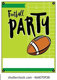 A blank American football party flyer template illustration. Vector EPS 10 file is layered.