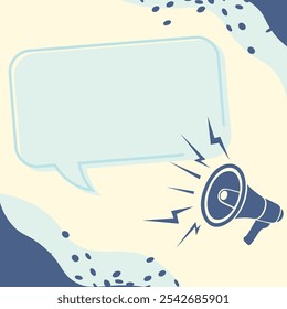 Blank announcement post banner. Vector render for alert and announcing isolate background. Announce promotion, notice announcement post backdrop, banner with blank speech bubble. Vector illustration