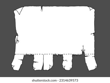 Blank announcement sheet with blank tear-off strips of paper for phones.