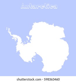 Blank Antarctica map. Flat map illustration for website, design, cover, annual reports, infographics