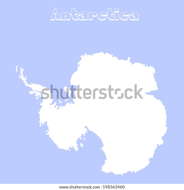 Blank Antarctica Map Flat Map Illustration Stock Vector Royalty Free