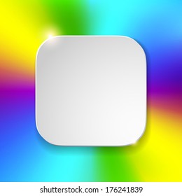 blank app icon template with flatted  white texture on color background