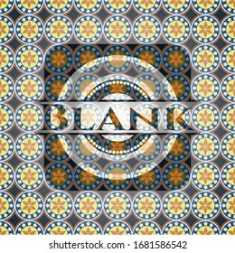 Blank arabesque style emblem. arabic decoration.