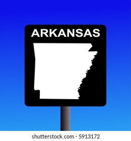 Blank Arkansas highway sign on blue illustration