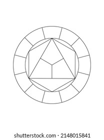 Blank Artist Color wheel template. Clipart image
