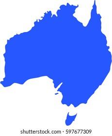 Blank Australia map isolated on white background. Flat map illustration for website, design, cover, annual reports, infographics
