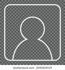 Blank avatar photo placeholder icon on transparent background. Vector illustration.	
